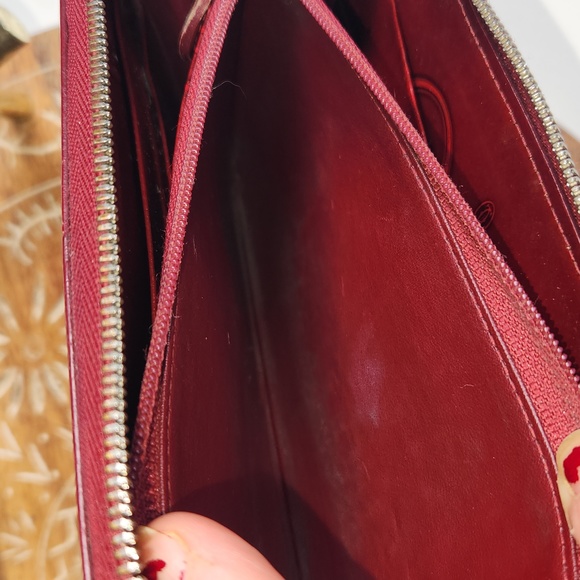 Cartier Happy Birthday Print Red Long Zip Wallet w/ Authentication Card - Picture 10 of 16